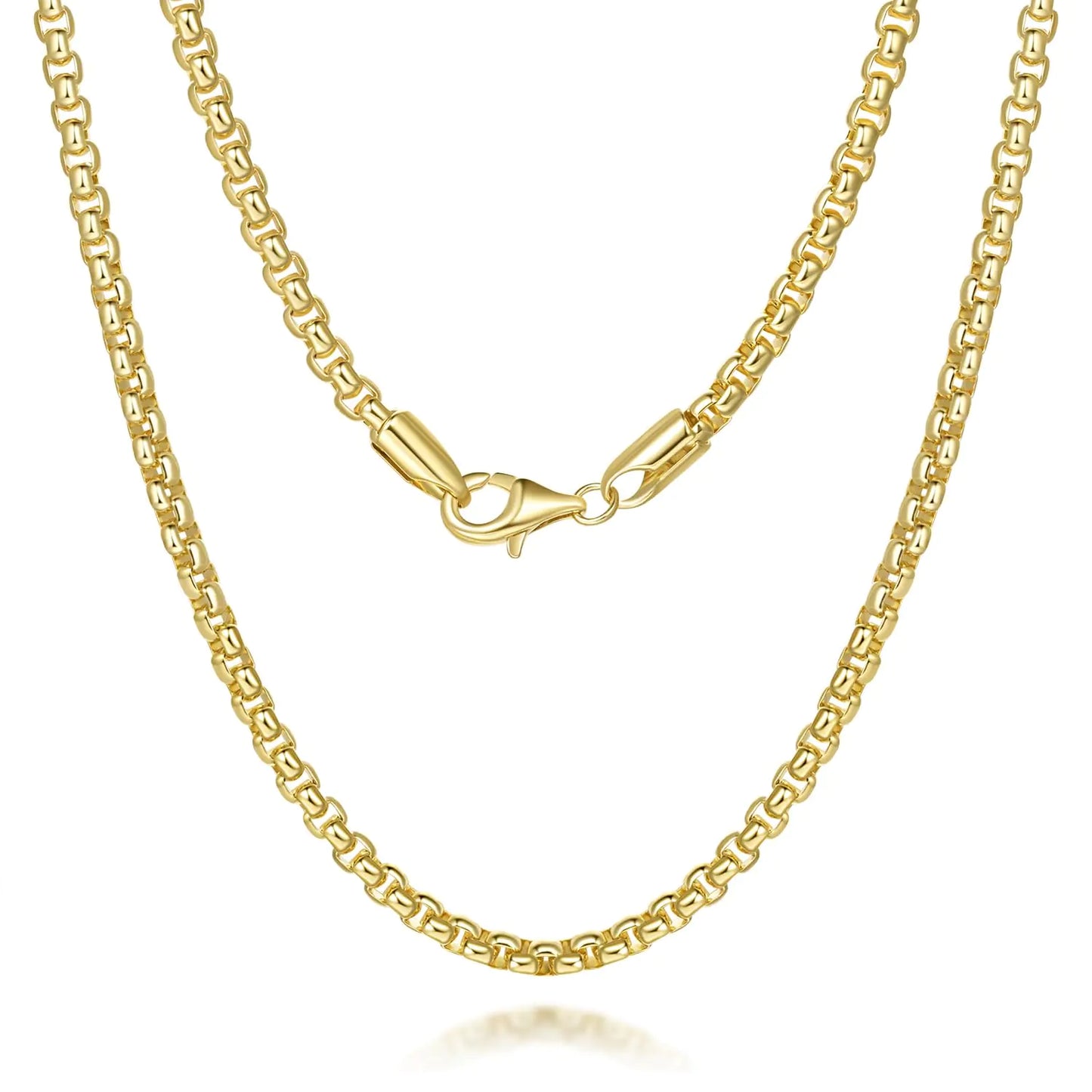 14K Gold Unisex Necklace - Timeless, Gender-Neutral Gold Box Chain Necklace - 16-30in(30in)