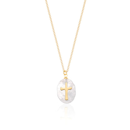 14K Gold Plated Crystal Pendant Necklace - Handmade, Dainty and Trendy - ClearQuartz
