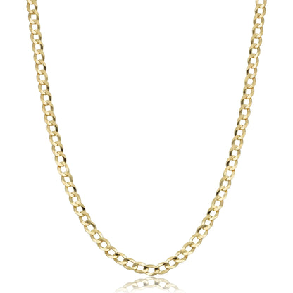 10K Gold Unisex 2.2mm Italian Cuban Curb Link Chain Necklace- 10 Karat Gold Chain 16" - 30"