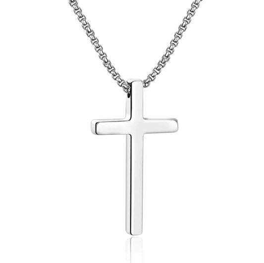 Stainless Steel Cross Necklace - 22 Inches